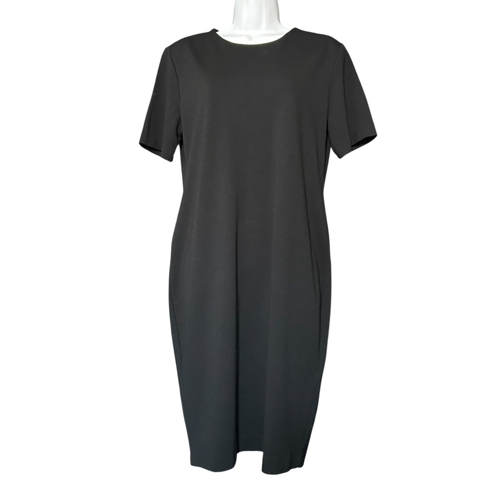 H&M Basic Black Short Sleeve Pullover Knit Dress Womens Size Large Classic